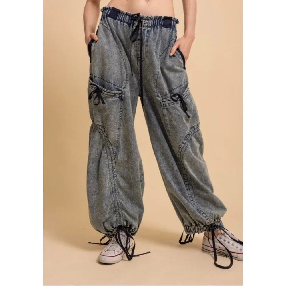 Blue Velvet pants BLUEVELVET jogger style joggers pockets ties bluevelvet jeans